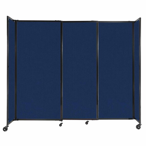 StraightWall Sliding Portable Partition 7'2" x 6' Navy Blue Fabric